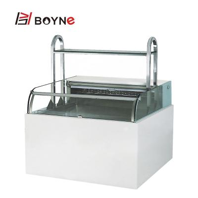 China Double Sided Open Cake Display Case One Floor Display Freezer for sale