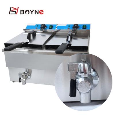 China Temperature Control Double Tank Electric Fryer For Potato Chips for sale