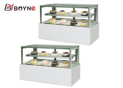 China Marble Base R134A Cake Display Case Four Sides Right Angle for sale