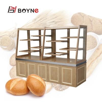 China Tempered Glass Commercial Central Island Bread Cabinet For Coffee Shop for sale