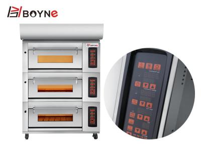 China 0.3kw Industrial Three Deck Gas big stainless steel Bread Baking Oven for sale