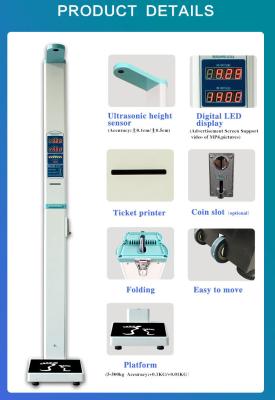 China 500kg Medical Body BMI Weight Scale Ultrasonic Height And Weight Measurement Scale for sale
