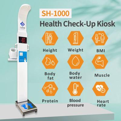 China 250v Ultrasonic Height And Weight Kiosk Body Fat Calculator Machine Led Screen for sale