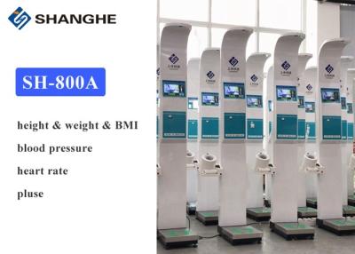 China Heart Rate Height And Weight Measuring Scale , LCD Advertising Omron Blood Pressure Machine for sale