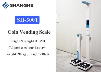 China Portable Coin Operated Weight And Height Machine , Folding Accurate Body Weight Scale for sale