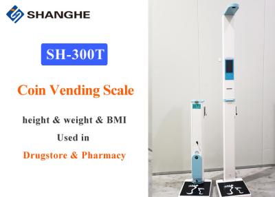 China Ultrasonic Coin Operated Weighing Scales Body Analyzer Vending Machine For Pharmacies for sale