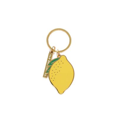 China Customized Soft Enamel Hard Enamel Metal Alloy Keychains Holder Lemon Peach Avocado Custom Souvenir Gifts Promotion Manufacturer Fruits Key Chain for sale