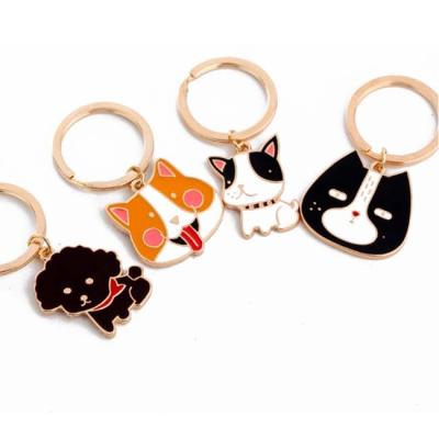 China Customized Soft Enamel Metal Alloy Keychains Holder Souvenir Gifts Manufacturer Customized Soft Enamel Pet Love Dog Puppy Dog Key Chain for sale