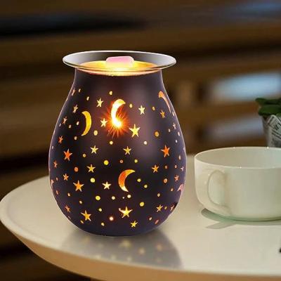 China Moon Star Glass Electric Candle Warmer Ceramic Fragrance Warmer for sale