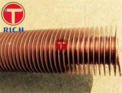 China OD25mm Serrated Finned Copper Pipe for Air Cooler for sale