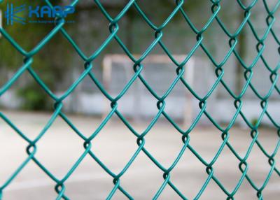 China Green 25mm Cyclone Pvc Coated Chain Link Fence 14 Gauge for sale