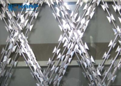 中国 かみそりの有刺鉄線によって電流を通されるステンレス鋼のFlatwrapの溶接された独特な形 販売のため