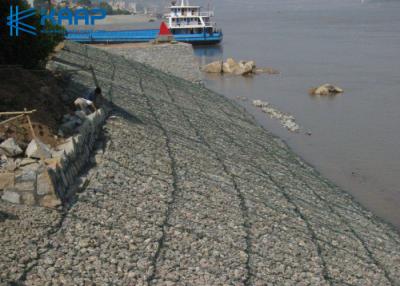 China Silver Color Rock Gabion Baskets , Stone Gabion Retaining Wall Easily Assembled for sale