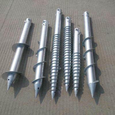 China 4.0mm Earth Pole Spiral Galvanised Post Ground Screw With Flange for sale