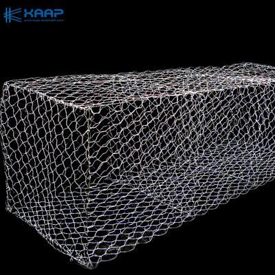 China Anticorrosive Hexagonal Galvanized 3mm Woven Gabion Baskets Wall for sale