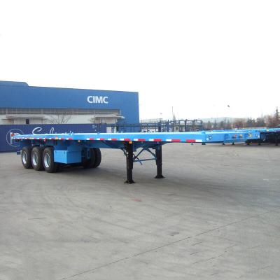 China Mechanical Suspension 3 Axle 40ft  60T Flatbed Semi Trailer for sale