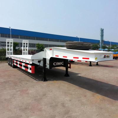 China CIMC Transformer 60T Step Deck Tri Axle Lowboy Trailer for sale