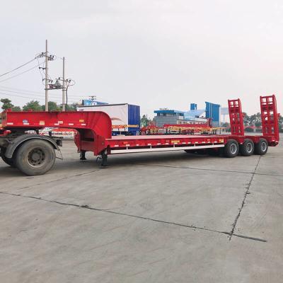 China I Shaped Beam 3 Axle CIMC 40 Ft Low Bed Trailer for sale