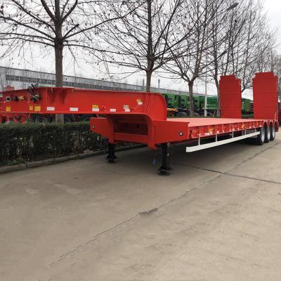 China Mechanical Suspension  45-100 Tons Semi Low Bed Trailer for sale