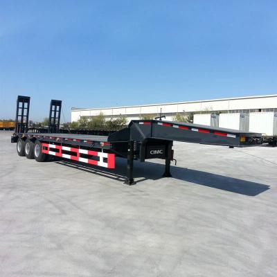 China Excavator Transport 100T Triaxle Gooseneck Low Bed Trailer for sale