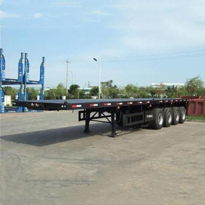 China 4 Axle 48 Foot Flat Deck Container Flatbed Semi Trailer with Airbag Suspension for sale