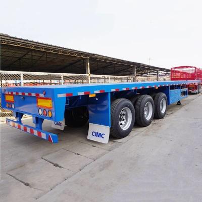 China Mechanical Suspension Tri Axle 45Ft Flatbed Trailer for sale