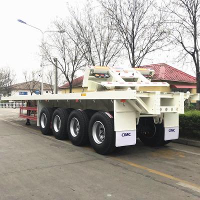 China Flatbed Q345B 53Ft 4 Axle Shipping Container Trailer for sale