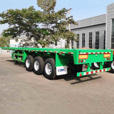 China 3 Axle 20/40 Foot Container Flatbed Semi Trailer for sale