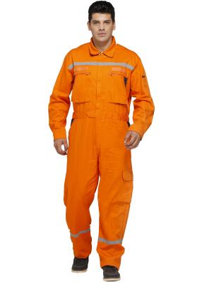 China 100% Cotton Heavy Duty Work Overalls With Yellow Decorating Reflective Tapes for sale