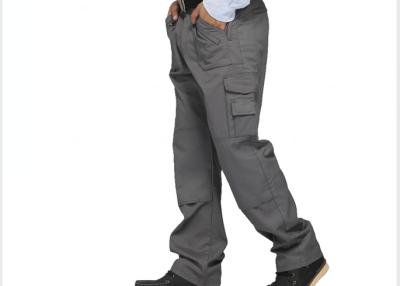 China Twill Woven Fabric Mens Multi Pocket Work Trousers With Zipper Tear Resistant for sale
