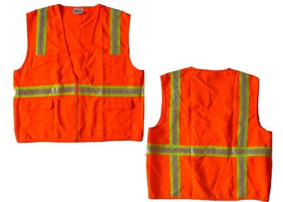 China Unisex Safety High Visibility Work Vest With PVC Tape And Knitted Fabric for sale