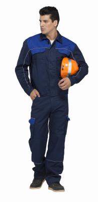 China Marinha/azuis marinhos dos uniformes do trabalho industrial da segurança duas cores com encanamento reflexivo à venda