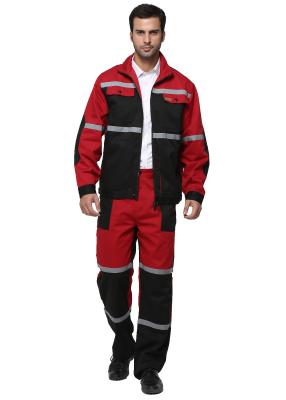 China Triple Stitching Industrial Work Clothes / Industrial Coverall Uniforms With Reflecitve Tape for sale