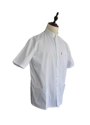 China Anti Pilling Professional Work Uniforms Crisp Nursing Scrub Tops With Shirt Collar for sale