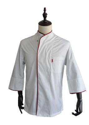 China Concealed Press Buttons Chef White Jacket Anti Pilling Windbreak For Restaurant for sale