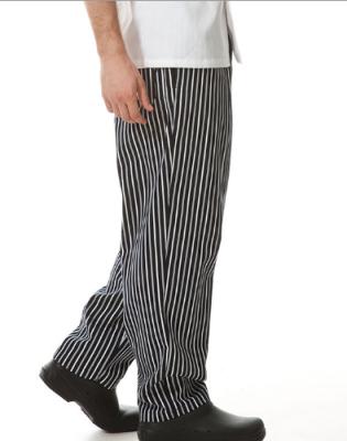 China 100% Cotton Windbreak Chef Wear Pants / Quick Dry Kitchen Striped Chef Pants  for sale