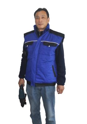 China 100% Cotton Winter Safety Mens Outdoor Work Vest With Velcro Fastening Pocket for sale