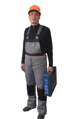 China Gery / Black Two Tone Winter Bib Overalls Rub Resistance With Concealed Bib Pocket for sale