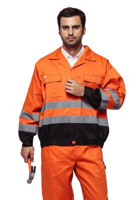 China Orange / Yellow  High Visibility Jackets , Reflective Safety Jacket EN ISO 20471 for sale