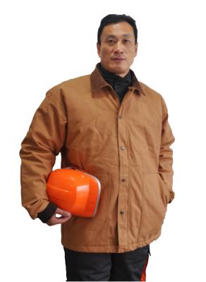 China Chaquetas 100% del trabajo del invierno de la lona de algodón con el cuello de la pana y la cremallera del latón en venta