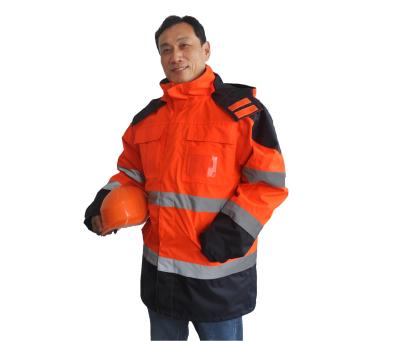China Executive 5 In 1 Hi Vis Waterproof Jacket With Hood , High Visibility Safety Clothing  for sale