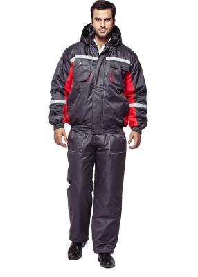 China 100% Polyester Oxford Mens Winter Work Clothes Wind Resistant Jacket And Bibpants for sale