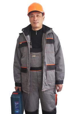 China Two Tone Construction Worker Winter Clothes With Elasticated Cuffs And Waist for sale