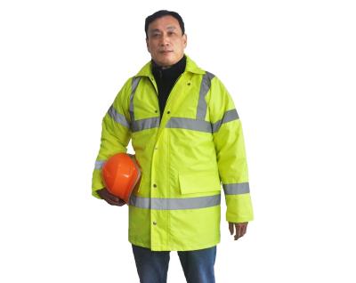 China 100% Polyester Safety Hi Vis Winter Jackets 300D Oxford For Traffic Workman for sale