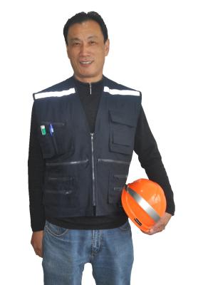 China Double Layers Back Mens Winter Work Vest / Safety Work Vest With Vislon Zippers for sale