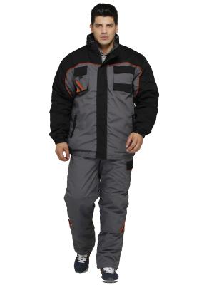 China Gery / Black Mens Winter Work Coveralls With Reflective Tape 65% Poly 35% Cotton 260gsm for sale