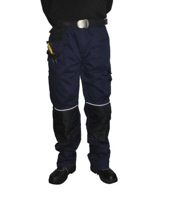 China Fashion Heavy Duty Men'S Work Uniform Pants With Decorative Reflective Piping for sale