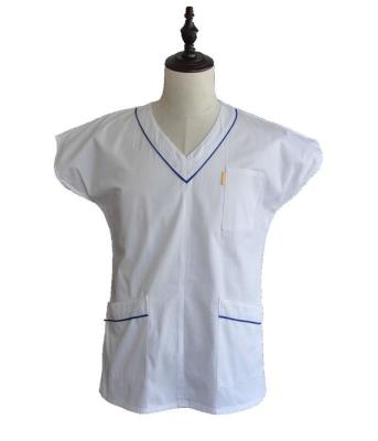 China Das mulheres médicas dos uniformes do trabalho da lavagem fácil branca os cuidados esfregam o terno uniforme  à venda