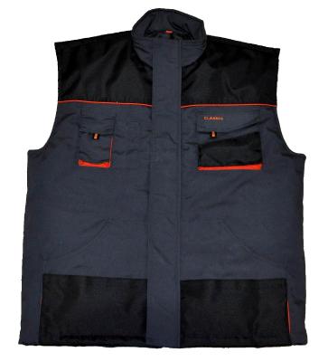 China Classic Winter Warm Work Vest With 65% Polyester & 35% Cotton Canvas And 600D Oxford Fabric for sale