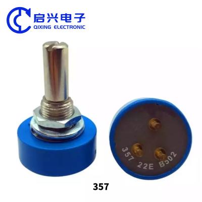 China Potenciómetro rotativo de 360 grados sin escalones Potenciómetro de plástico conductor 357 22E B202 en venta
